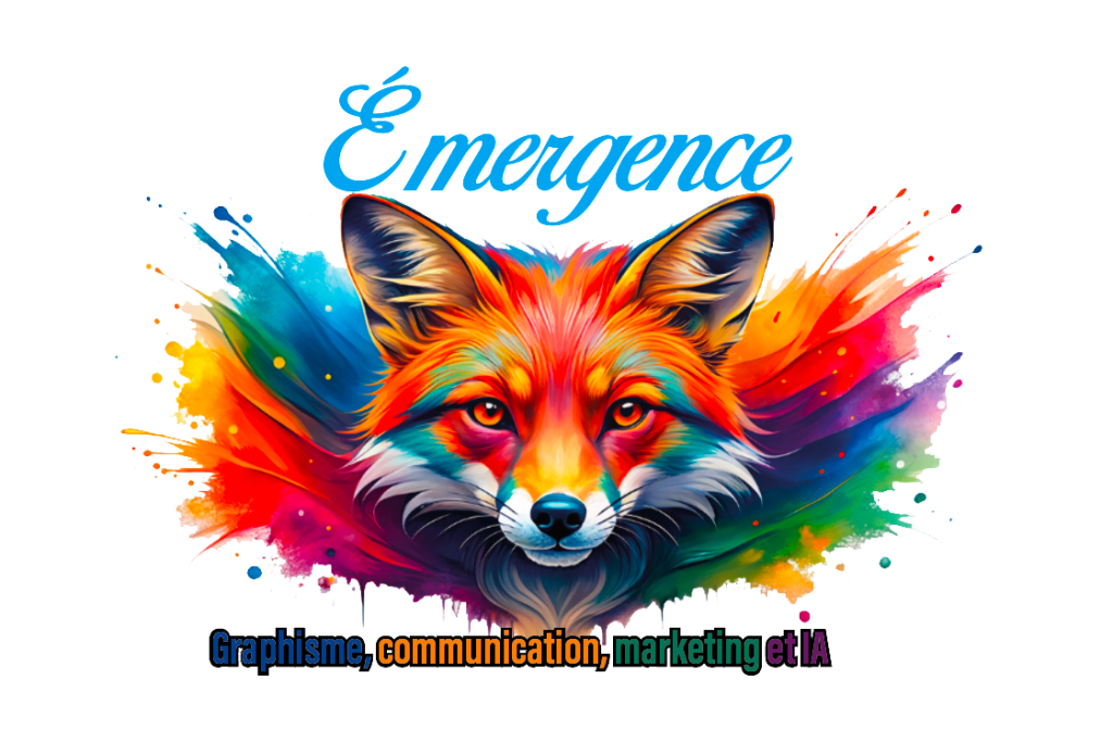 Renard coloré et texte créatif
