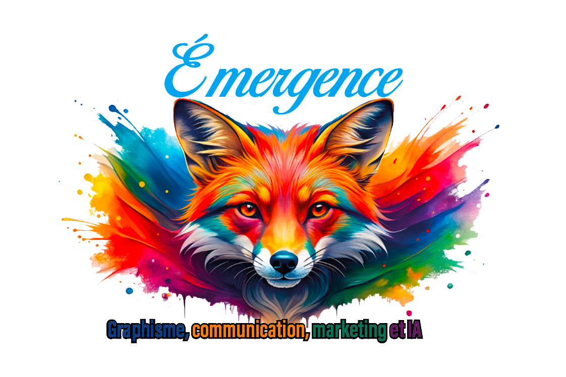 Renard coloré et texte créatif
