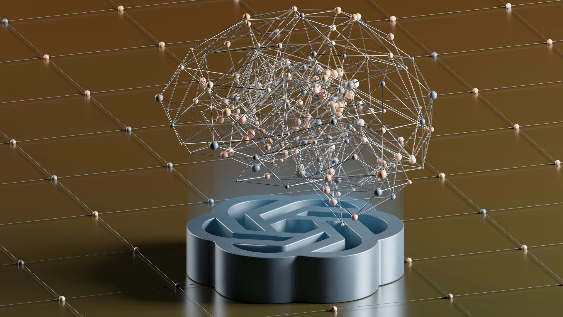 a computer generated image of a network and a laptop