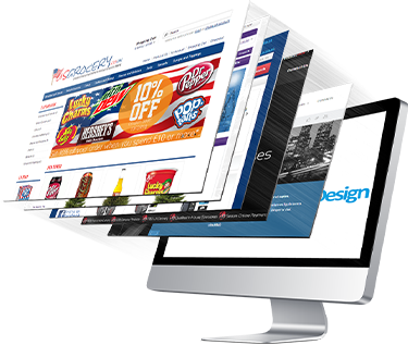 Écrans d'interface web superposés